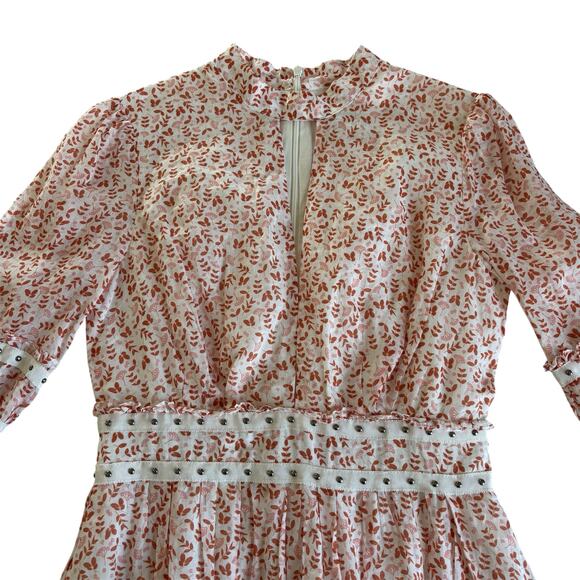 Stevie May Byrdie Floral Print Mini Dress Women’s Size XS Orange/Pink/White - Picture 3 of 11